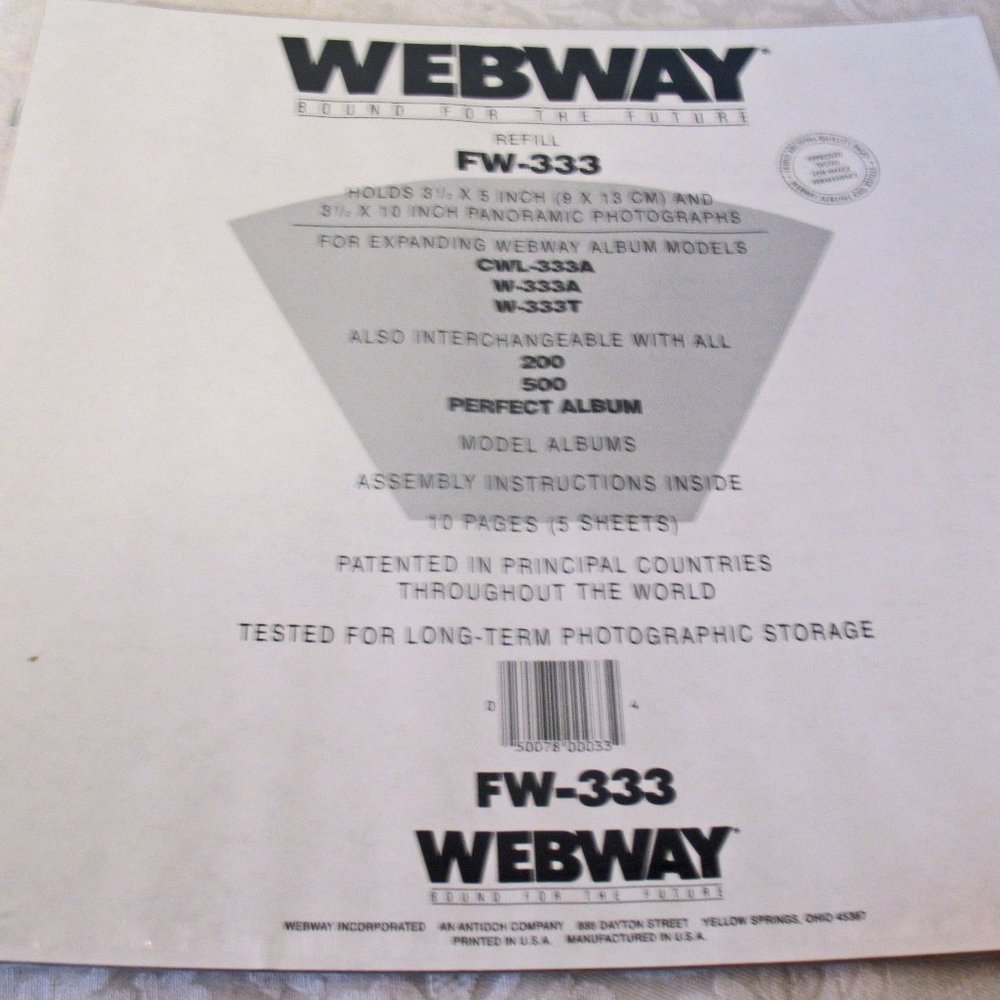 One WEBWAY  Scrapbook Album Refill Pack #FW-333 multiple available